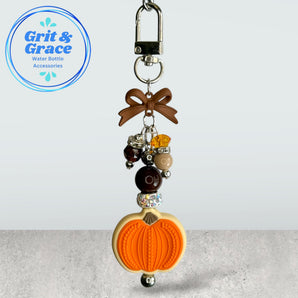 Hang Anywhere Charm - Embroidered Fall Pumpkin
