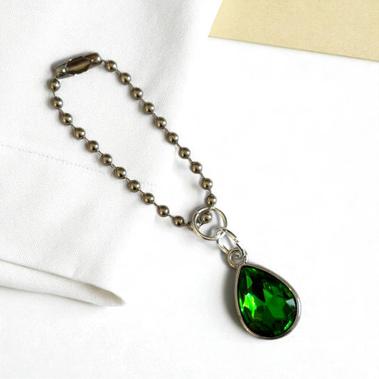 Emerald Green Gem Handle Charm