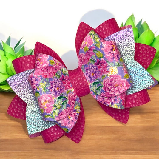 Purple Watercolor Hydrangea Bow