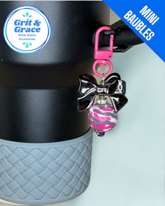 Pink Camo Mini Straw Bauble