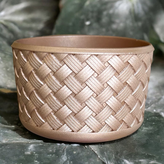 Basketweave Rose Gold Boot