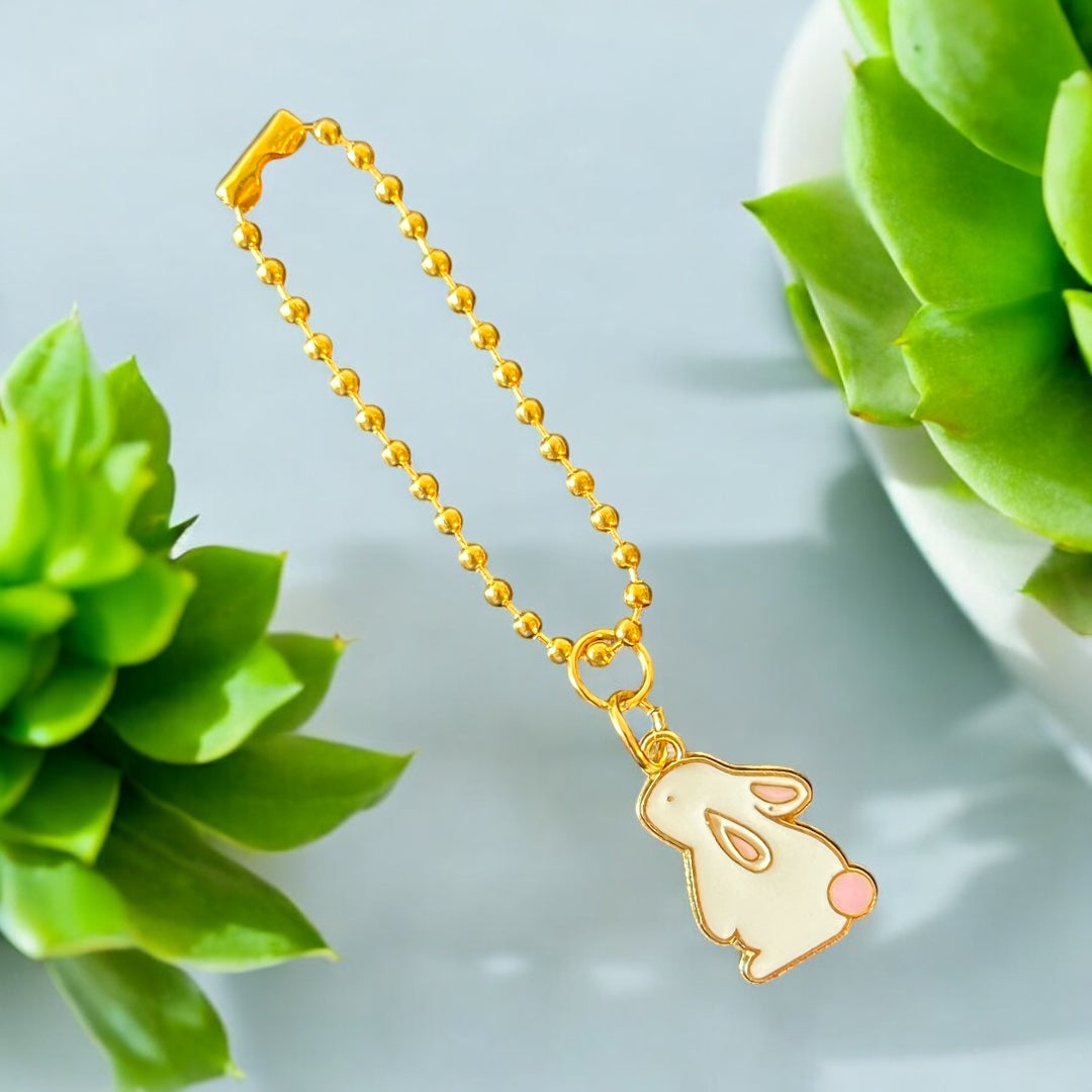 White Easter Bunny Charm