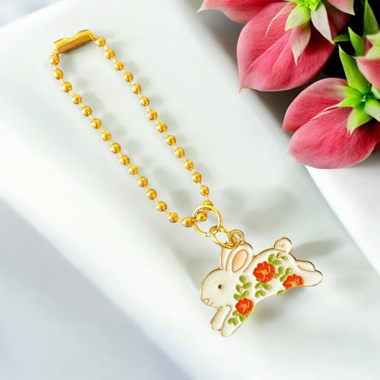 Flower Easter Bunny Charm