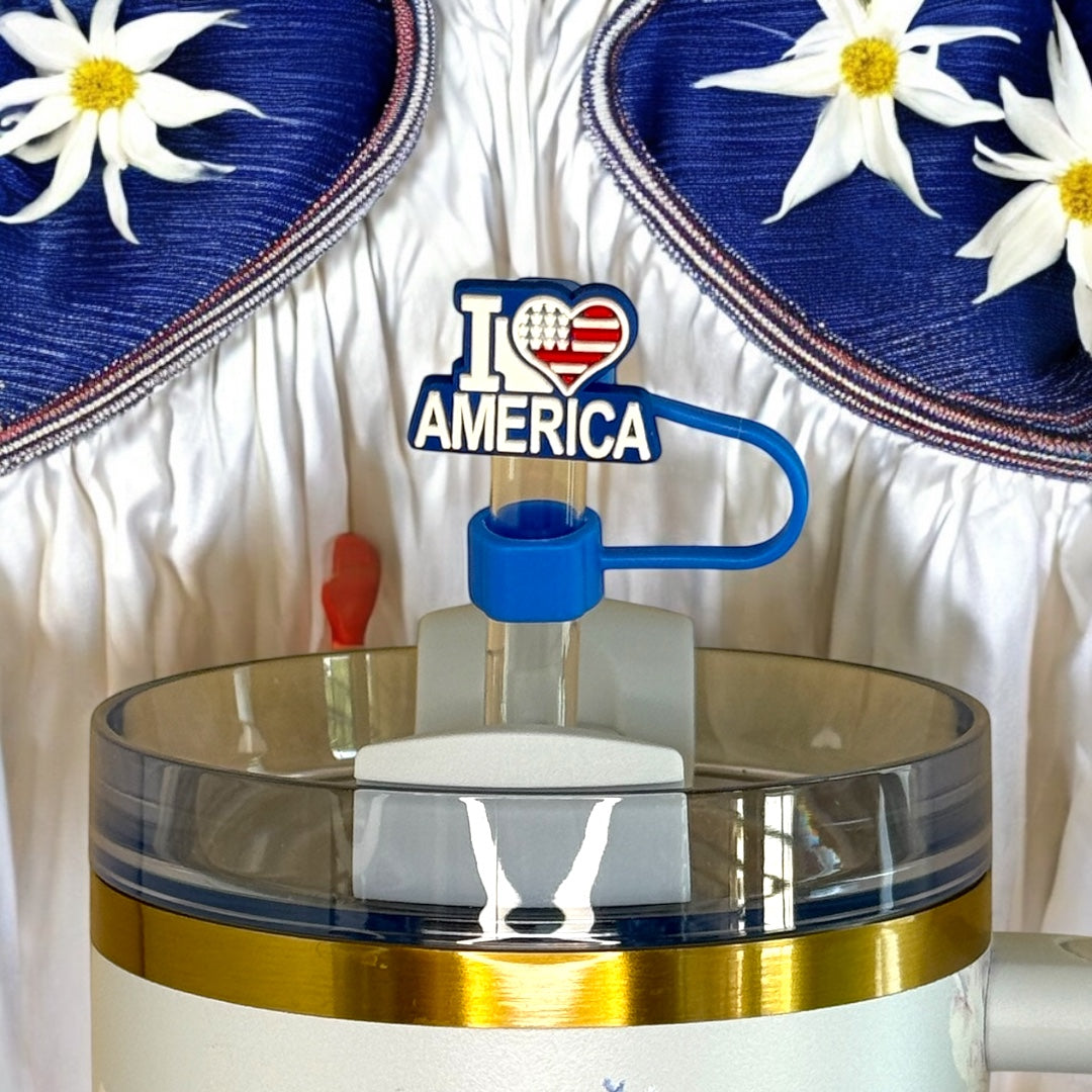 I 💙 America Straw Topper