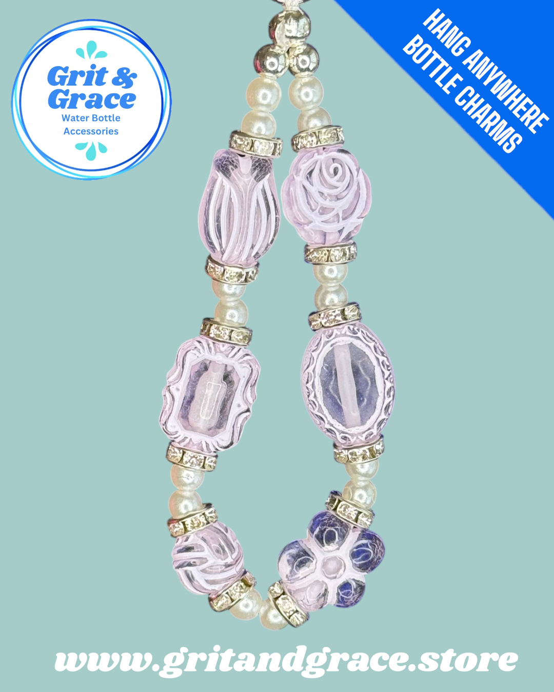 Hang Anywhere Purple Stained Glass Bottle Charm