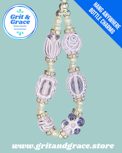 Hang Anywhere Purple Stained Glass Bottle Charm