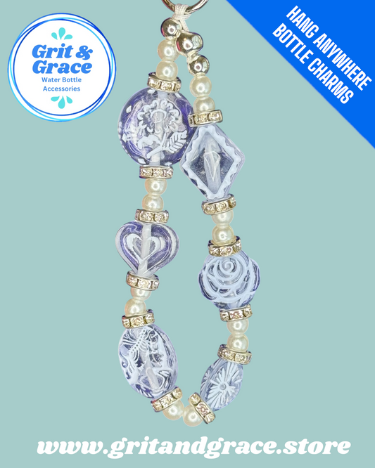 Hang Anywhere Blue Stained Glass Bottle Charm