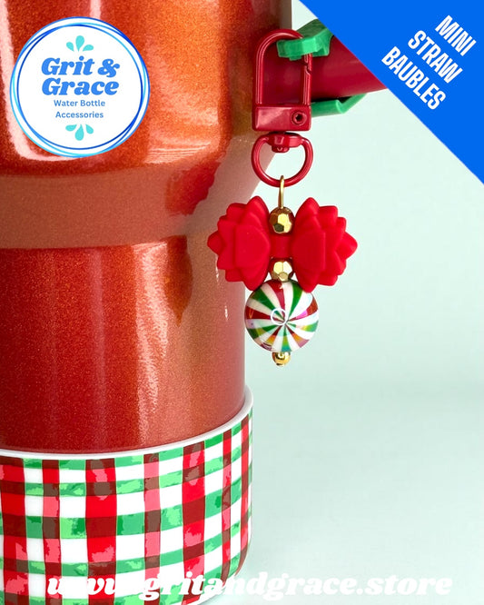 Gracie Mini Bauble - Red & Green Candy Cane Stripe