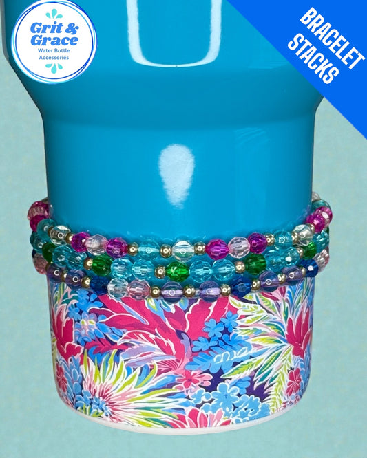 Island Bloom Stretchy Cup Bracelets (Set of 3)