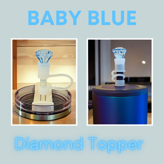 Baby Blue Diamond Straw Topper