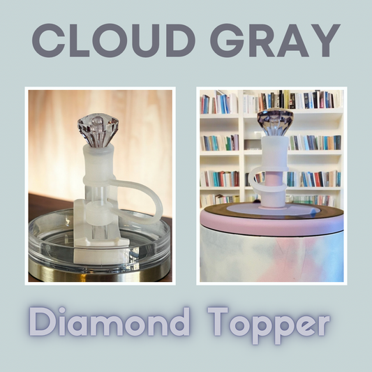 Cloud Gray Diamond Straw Topper