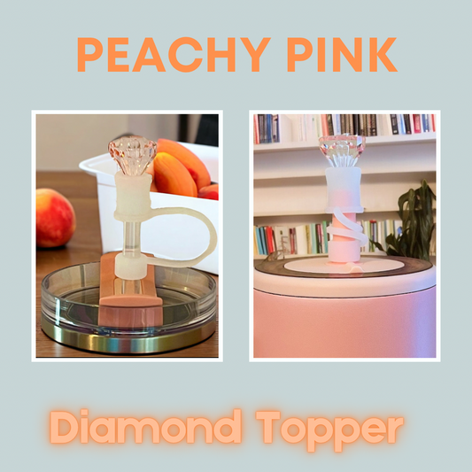 Peachy Pink Diamond Straw Topper