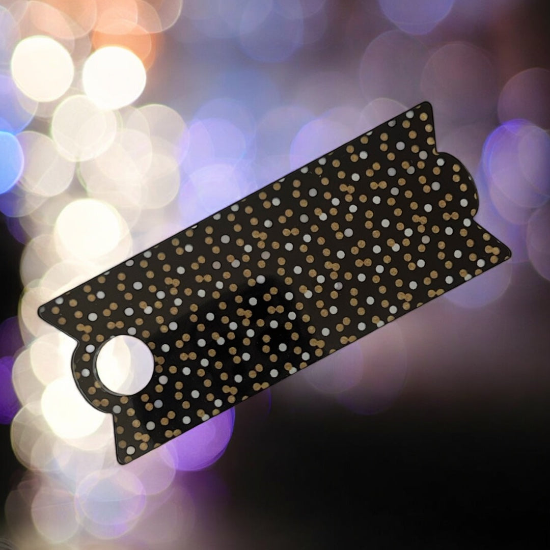 Black and Gold Dots Tumbler Tag