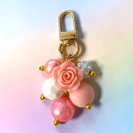 Peach Rose Mini Straw Bauble