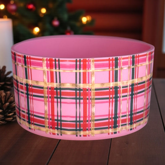 Pink Candy Cane Plaid Boot