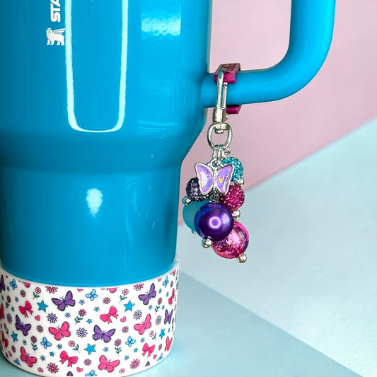 Glitter Butterfly Straw Bauble