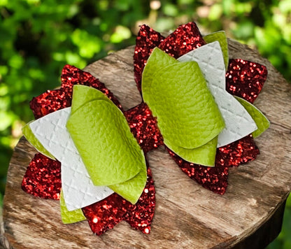Holiday Lime & Red Bow