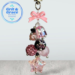 Deluxe Mini Straw Bauble - Pink Star