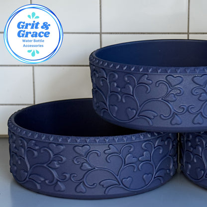 Heart Scroll Navy Blue Shorty Boot