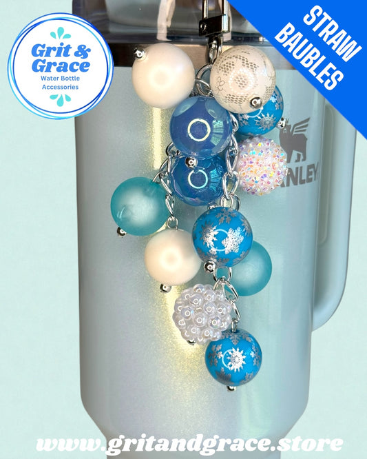 Teal Snowflake #3 Straw Bauble