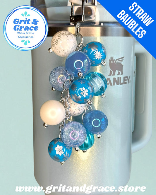 Teal Snowflake #4 Straw Bauble