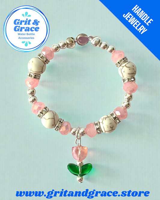 Tumbler Handle Jewelry - Pink Howlite
