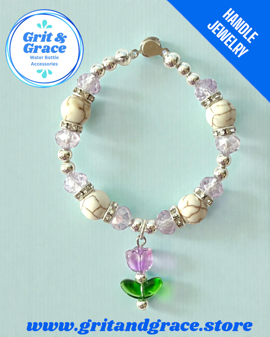 Tumbler Handle Jewelry - Purple Howlite