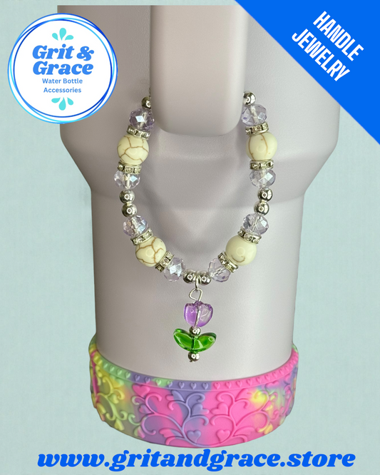 Tumbler Handle Jewelry - Purple Howlite