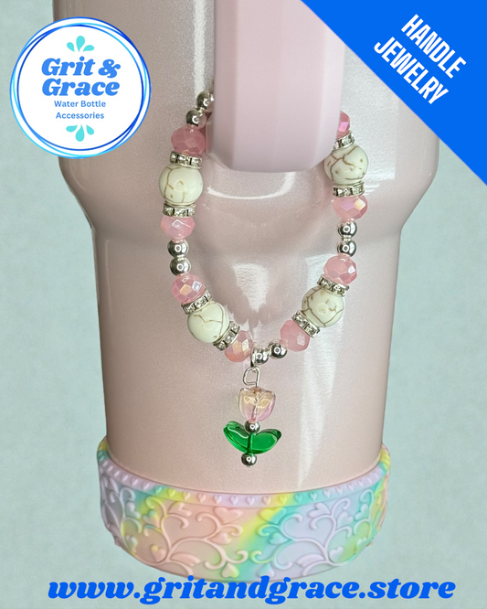 Tumbler Handle Jewelry - Pink Howlite