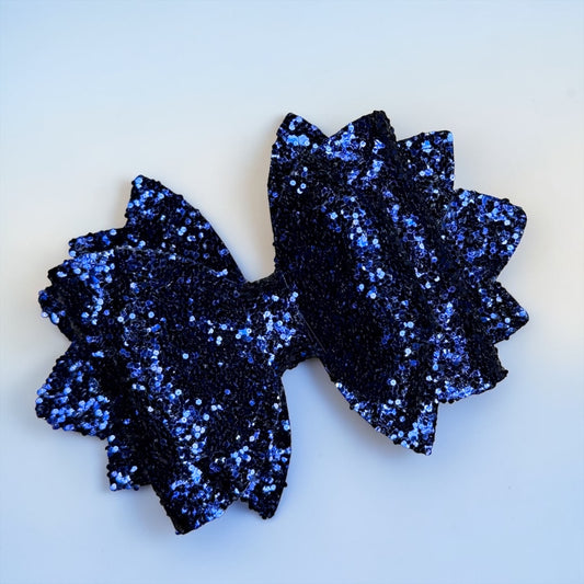 Navy Blue Glitter Bow