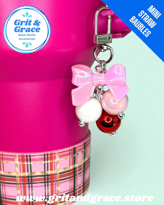 Christmas Bow Mini Bauble (Pink)