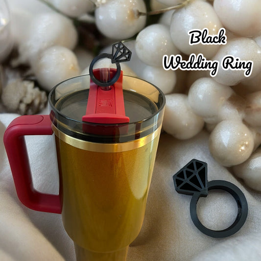 Black Wedding Ring 3D Topper