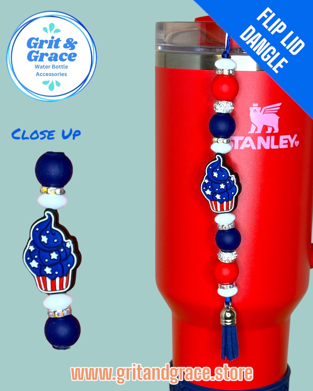 USA Cupcake Flip Lid Dangle