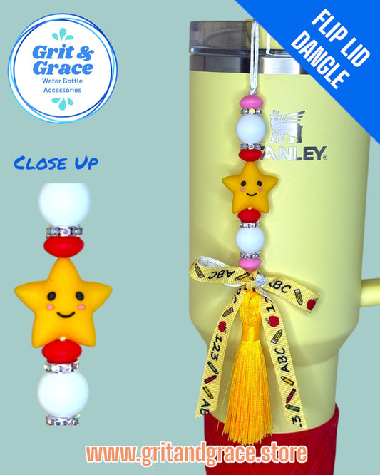 Gold Star Teacher Flip Lid Dangle