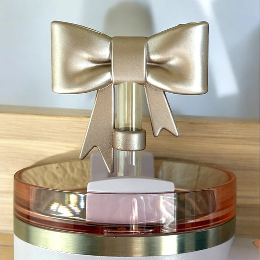 Rose Gold Gloss Bow Straw Topper