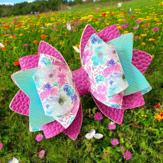 Watercolor Floral Bow