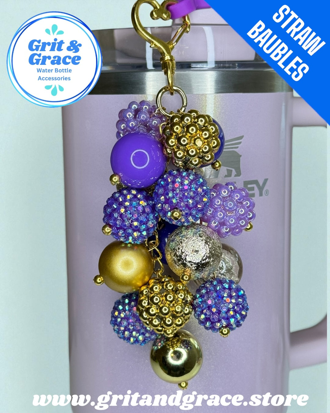 Lilac & Gold #1 Straw Bauble