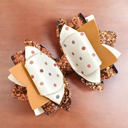 Mocha Boho Dot Bow