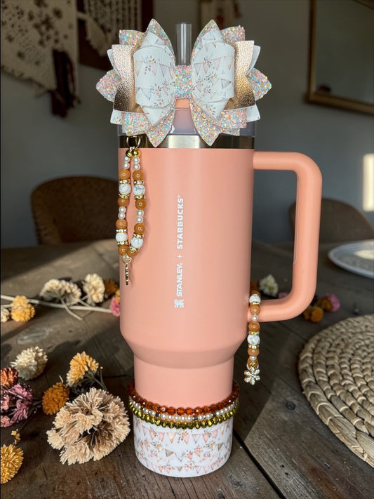 Hang Anywhere Boho Daisy Beaded Bottle Charm