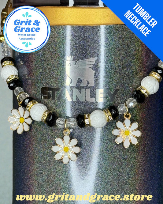 Tumbler Necklace Jewelry - Wild Bloom Daisy