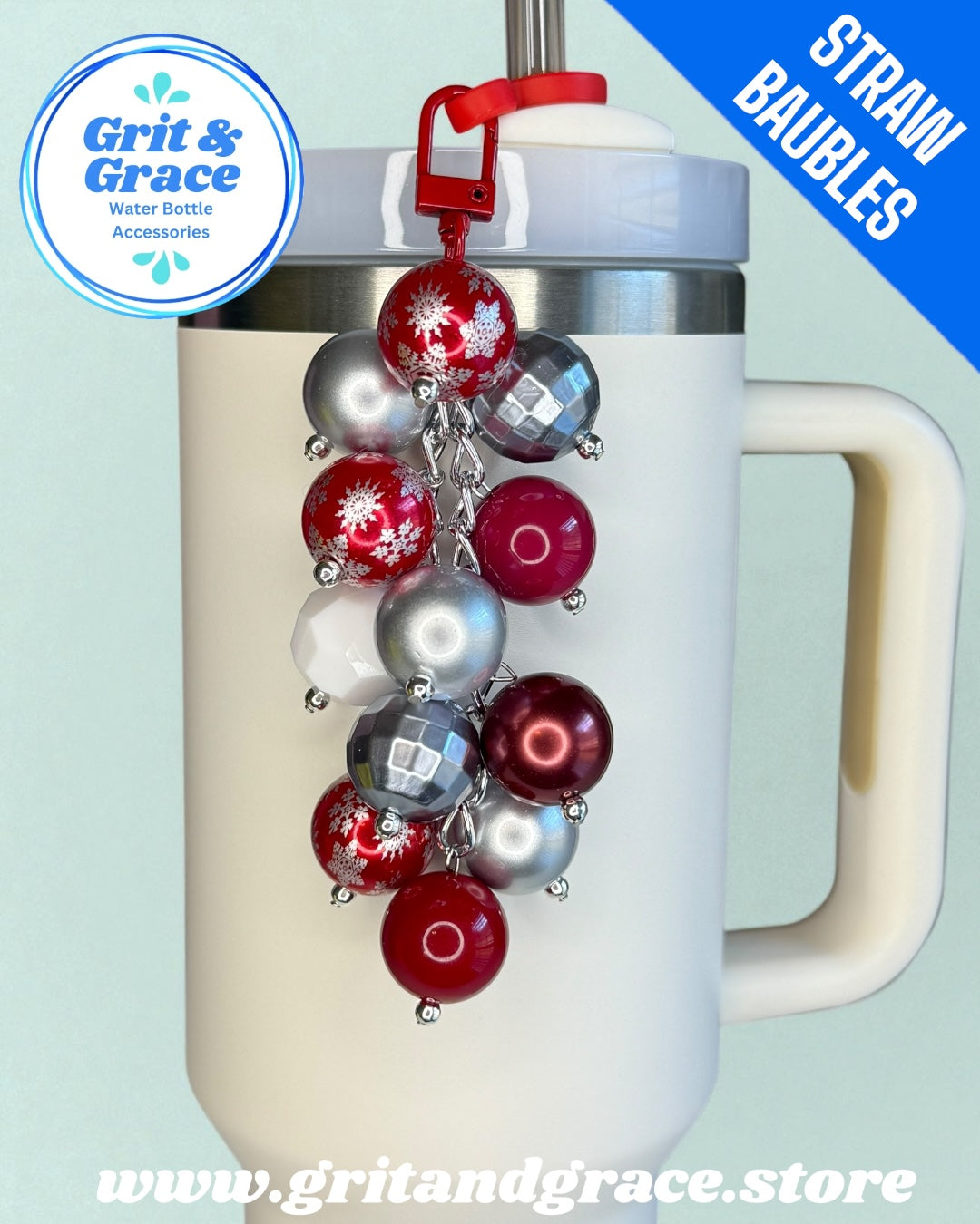 Red Snowflake #10 Straw Bauble