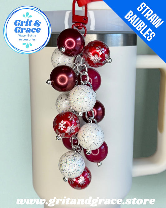 Red Snowflake #9 Straw Bauble