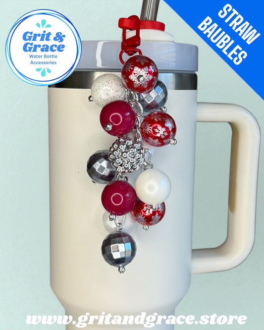 Red Snowflake #7 Straw Bauble