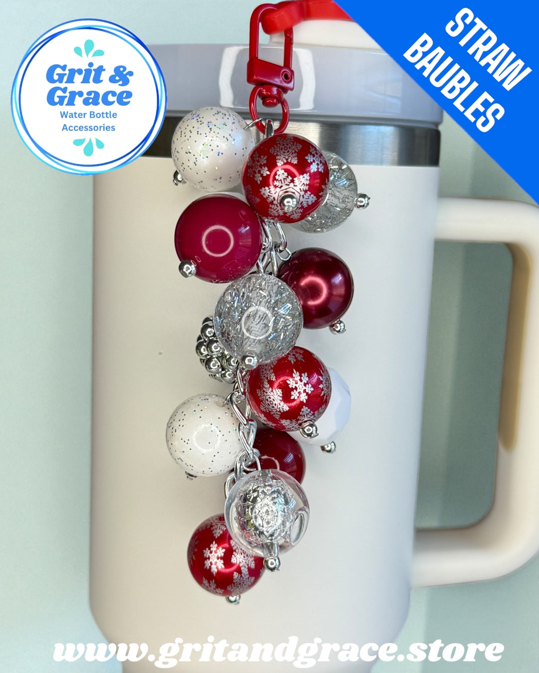 Red Snowflake #6 Straw Bauble