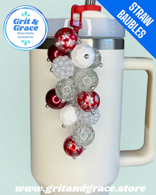 Red Snowflake #4 Straw Bauble