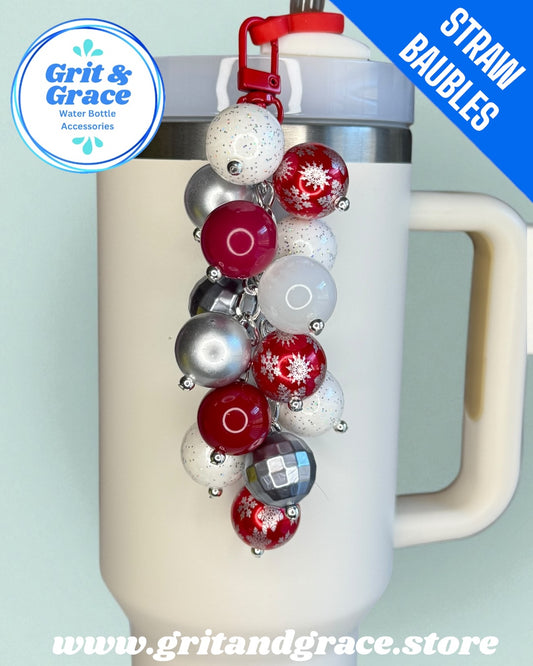 Red Snowflake #3 Straw Bauble