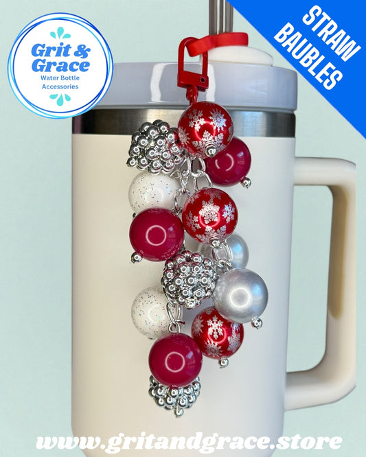 Red Snowflake #2 Straw Bauble