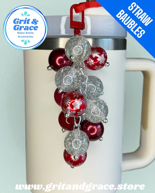 Red Snowflake #1 Straw Bauble