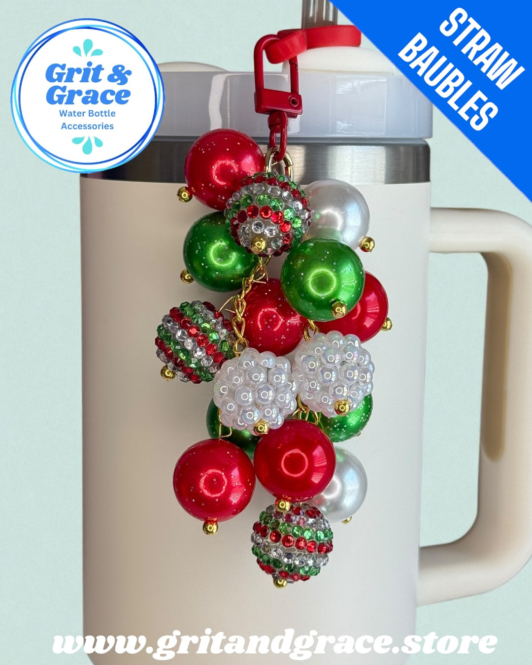 Christmas Stripe #3 Straw Bauble