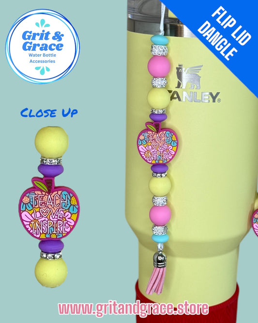 Pink Apple Flip Lid Dangle